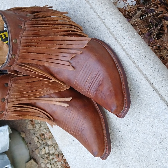 CORRAL Western Leather Fringe bootie size 9.5 - Picture 10 of 11